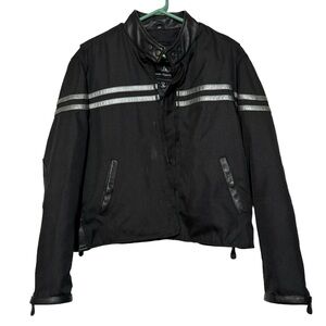 UNIK Black Gray Leather Biker‎ Motorcycle Jacket Coat Mens Size XXL